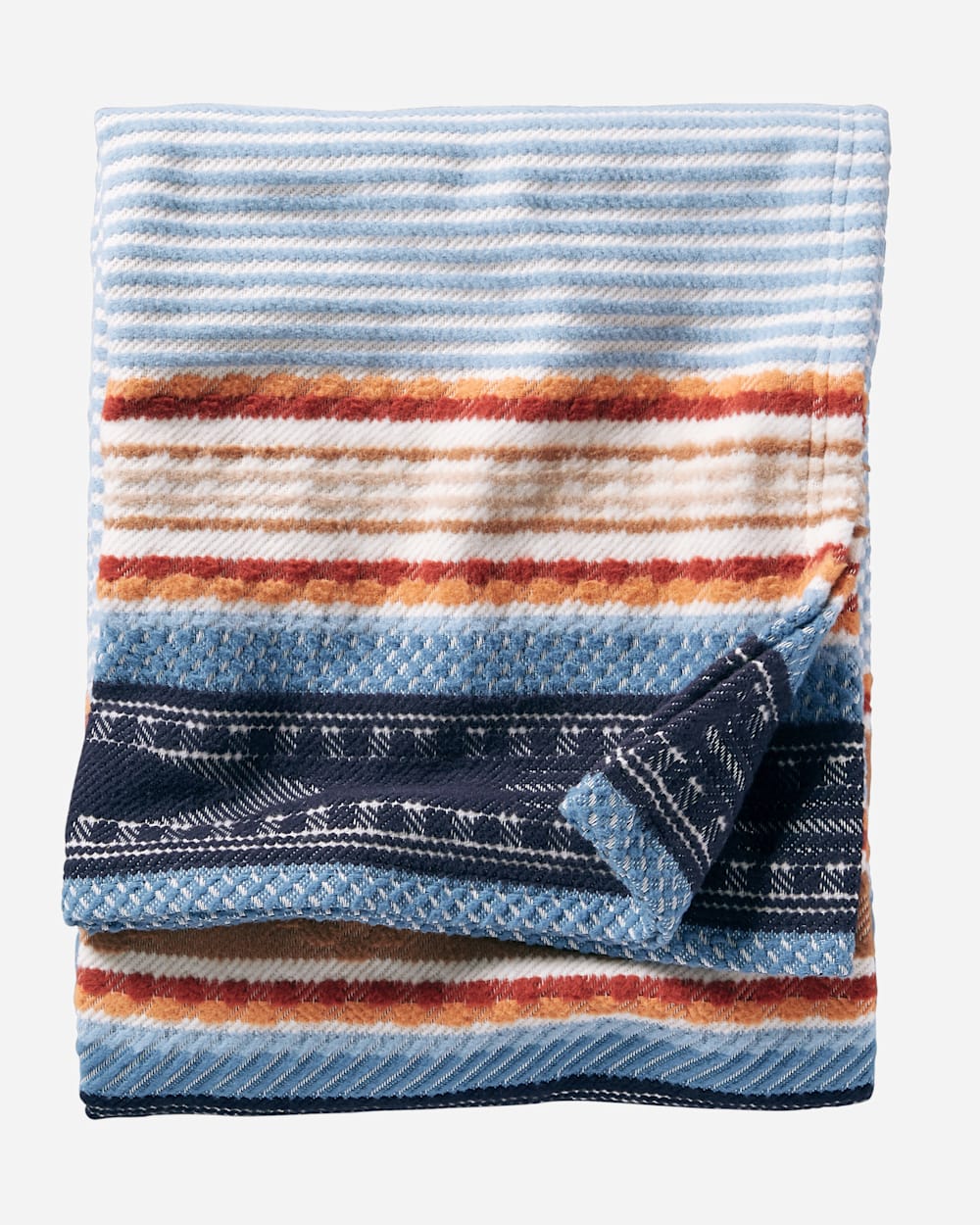 ADDITIONAL VIEW OF ESCALANTE RIDGE COTTON BLANKET IN DENIM image number 2