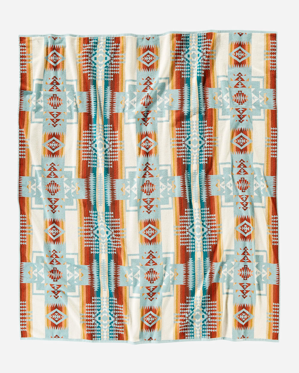 ALTERNATE VIEW OF CHIEF JOSEPH TOWEL FOR TWO WITH CARRIER IN AQUA image number 3