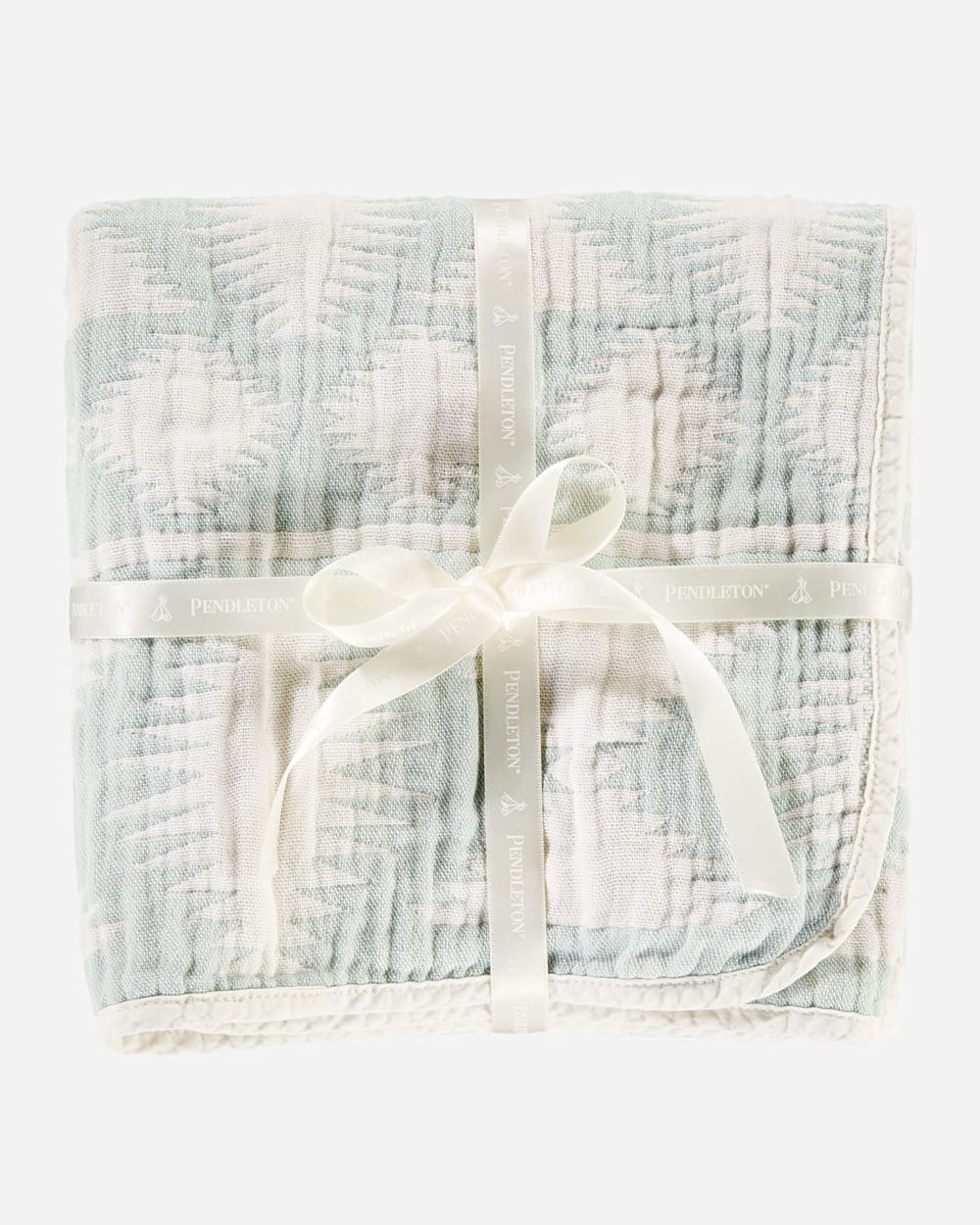 ALTERNATE VIEW OF FALCON COVE COTTON BABY BLANKET IN AQUA image number 2