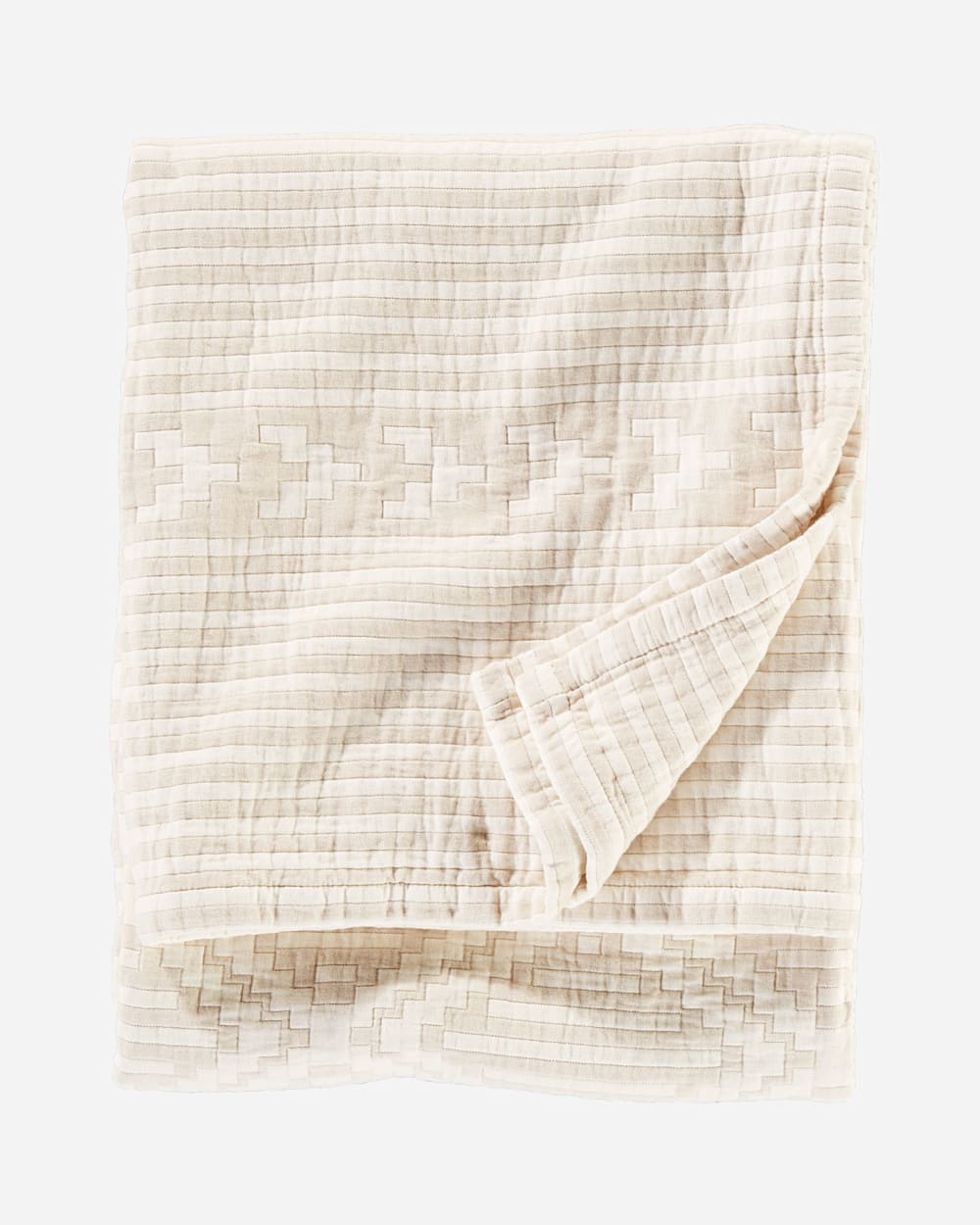 GANADO COTTON MATELASSE THROW IN BEIGE image number 1