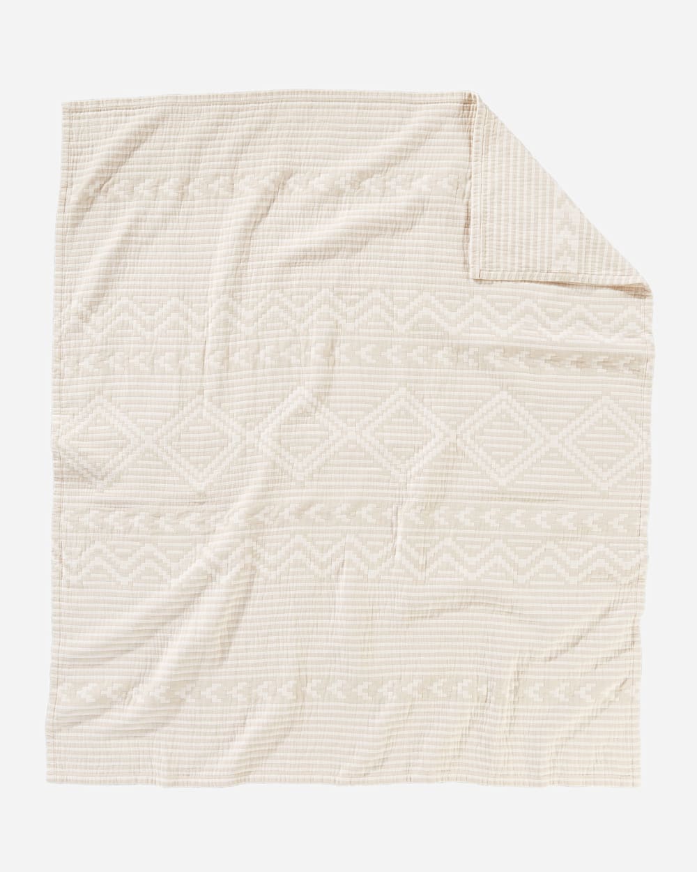 ALTERNATE VIEW OF GANADO COTTON MATELASSE THROW IN BEIGE image number 2