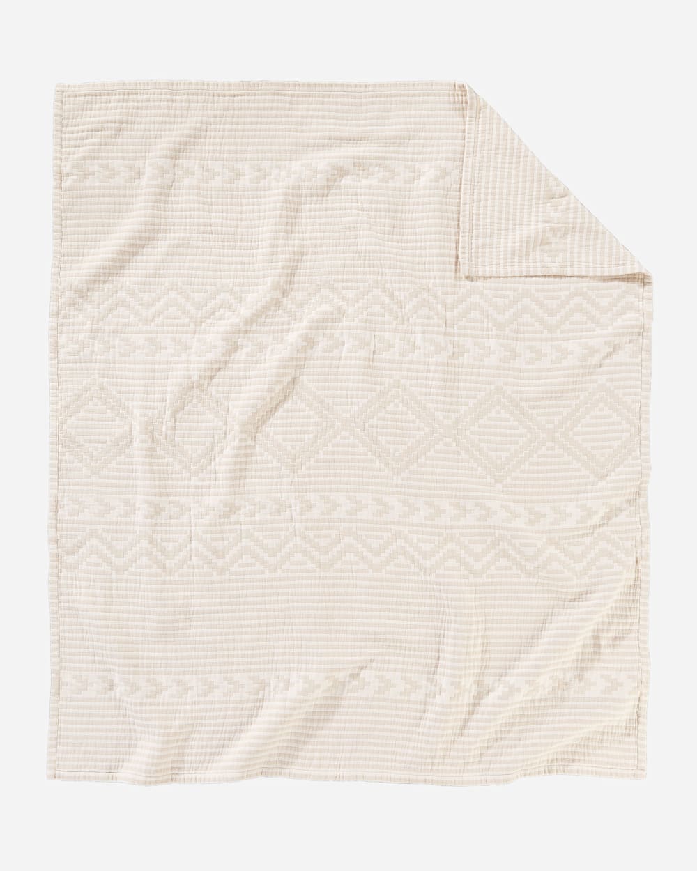 ALTERNATE VIEW OF GANADO COTTON MATELASSE THROW IN BEIGE image number 3