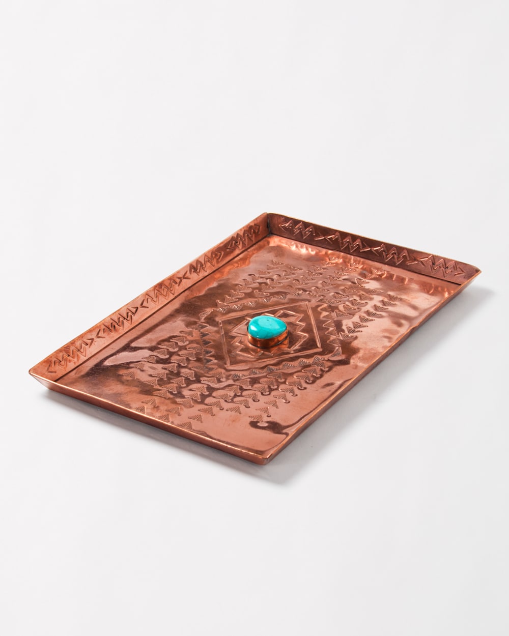 HAND STAMPED TRAY IN COPPER image number 1