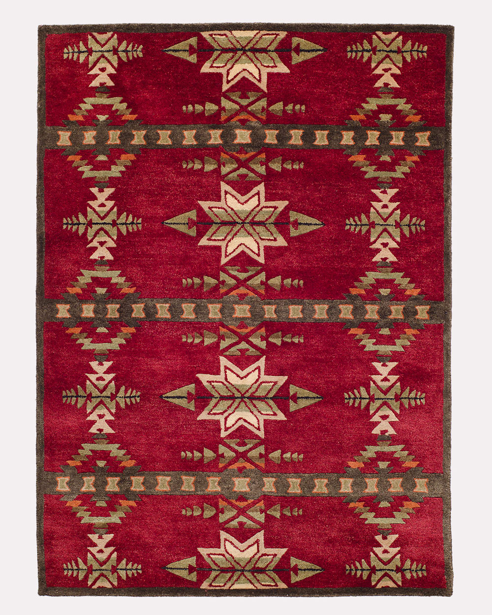 HANDMADE GATEKEEPER RUG IN RED image number 1