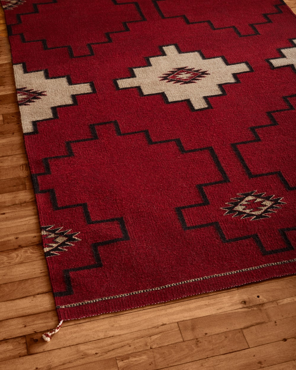 ALTERNATE VIEW OF STEPS TO THE SKY RUG IN RED/BLACK image number 3