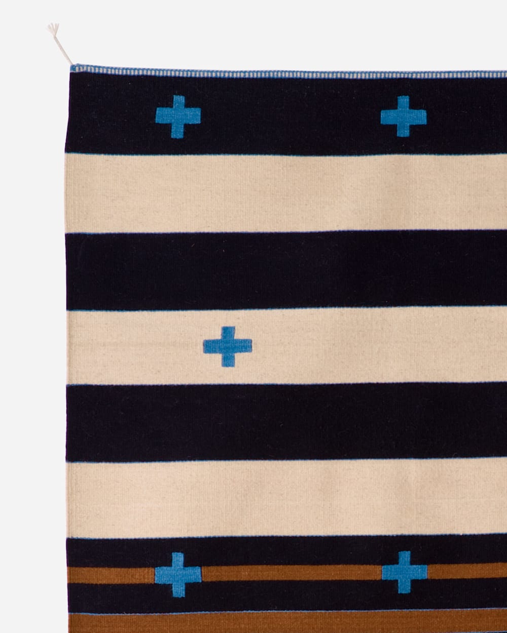 ADDITIONAL VIEW OF TURQUOISE CROSSES RUG IN CREAM/BLUE image number 2