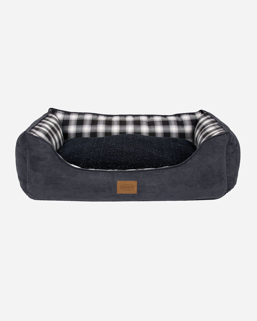 ADDITIONAL VIEW OF CHARCOAL OMBRE PLAID KUDDLER DOG BED IN SIZE MEDIUM image number 2