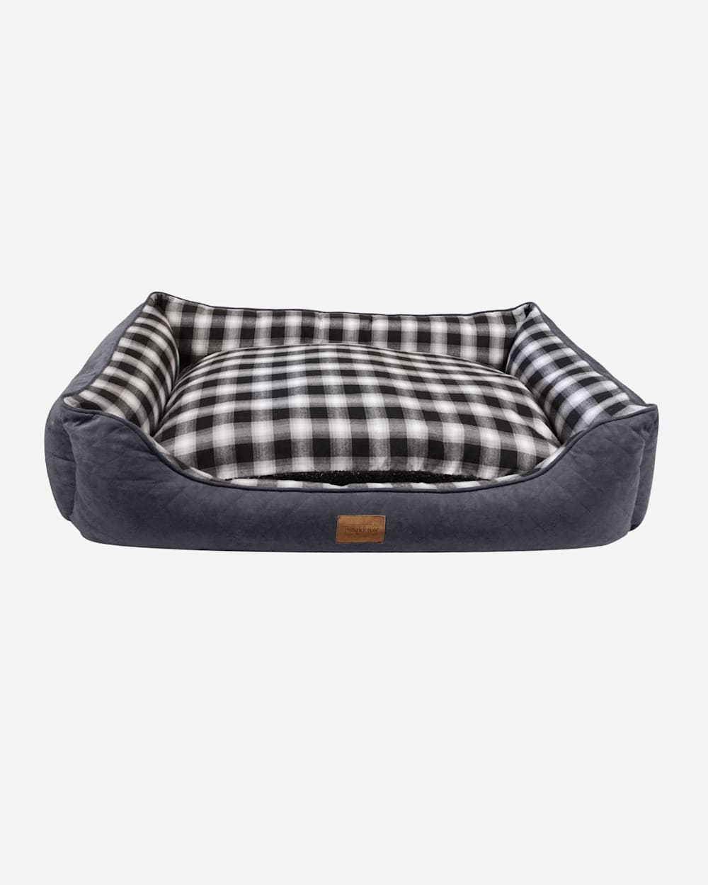 CHARCOAL OMBRE PLAID KUDDLER DOG BED IN SIZE LARGE image number 3