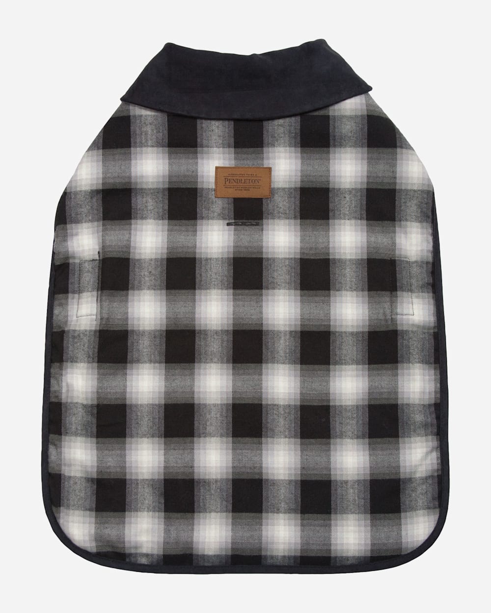 MEDIUM PLAID DOG COAT IN CHARCOAL OMBRE image number 2