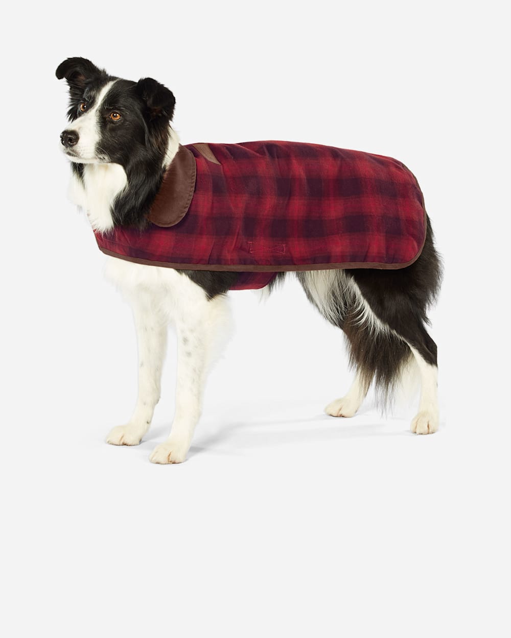 RED OMBRE PLAID DOG COAT IN SIZE LARGE image number 3
