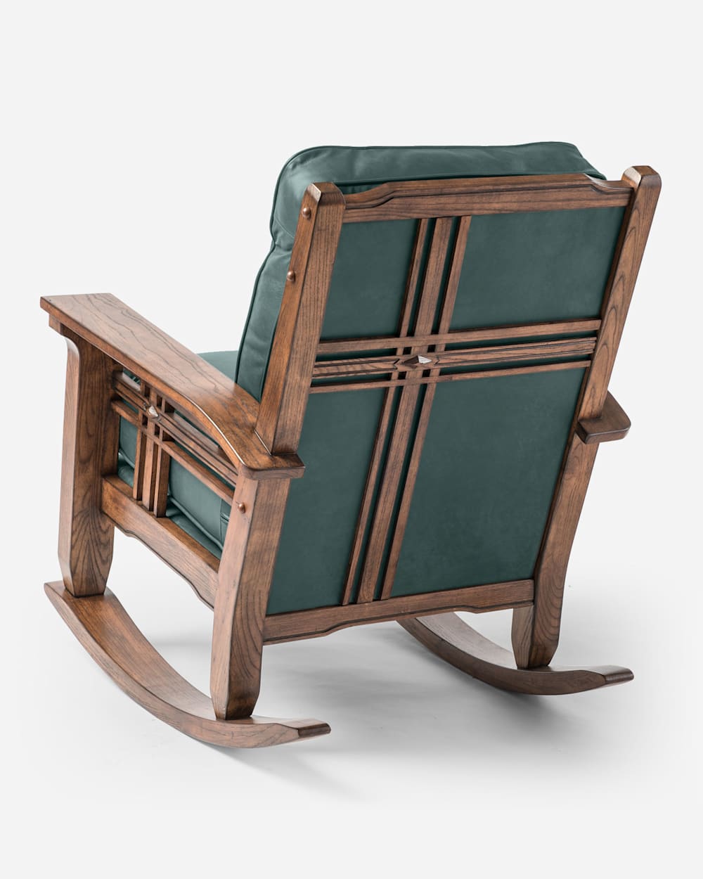 ALTERNATE VIEW OF STAGECOACH LEATHER ROCKER IN AZURE image number 2