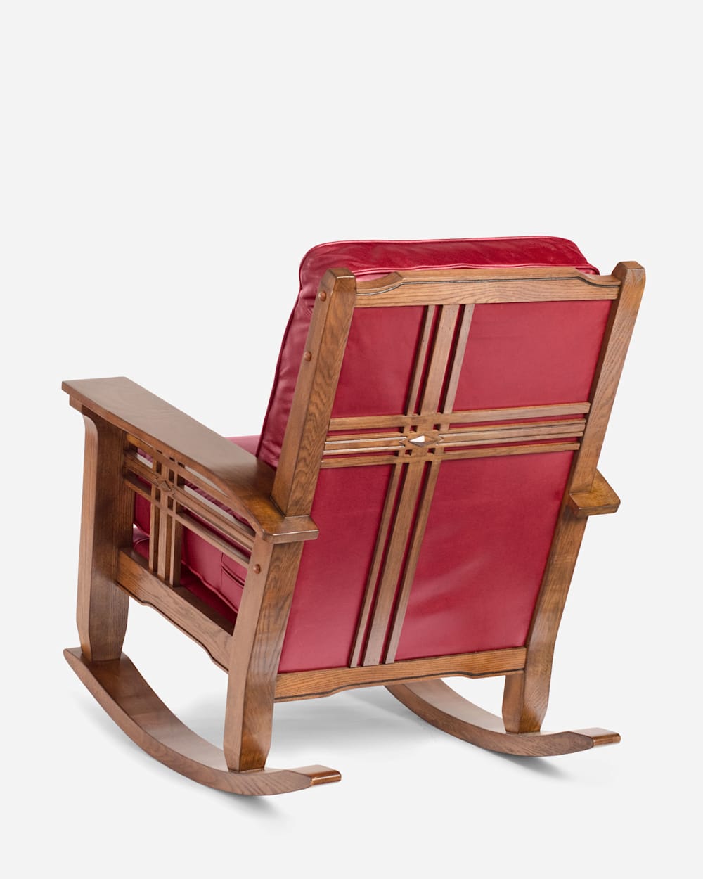 ADDITIONAL VIEW OF STAGECOACH LEATHER ROCKER IN STAGECOACH RED image number 2