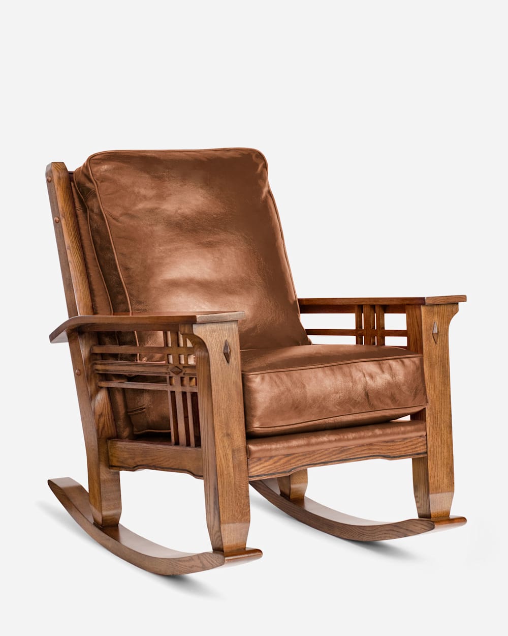 STAGECOACH LEATHER ROCKER IN SADDLE BROWN image number 1