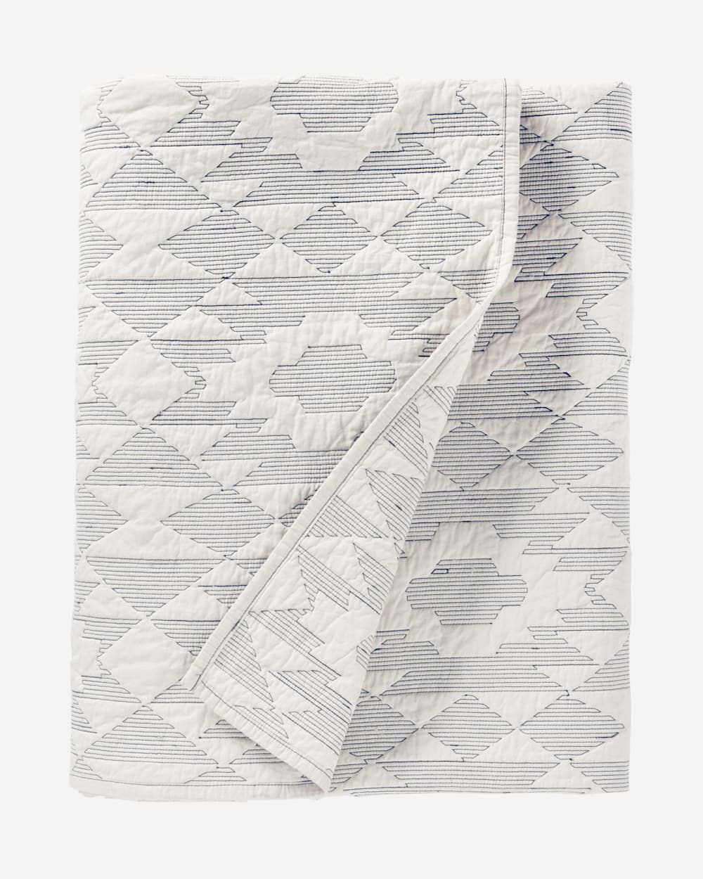 YUMA STAR STITCHED QUILT SET IN BLUE image number 1