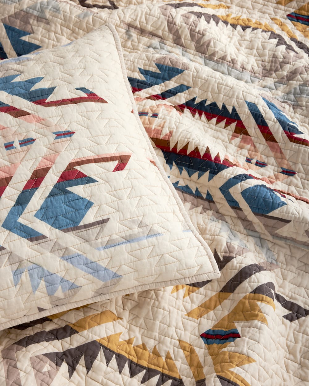 ALTERNATE VIEW OF WHITE SANDS PRINTED QUILT SET IN IVORY MULTI image number 5