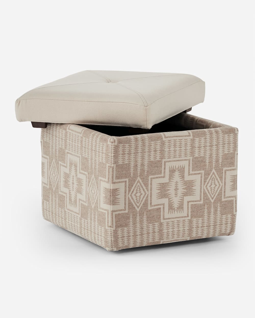 ADDITIONAL VIEW OF FANNIE KAY STORAGE OTTOMAN IN HARDING NATURAL/DOE image number 2