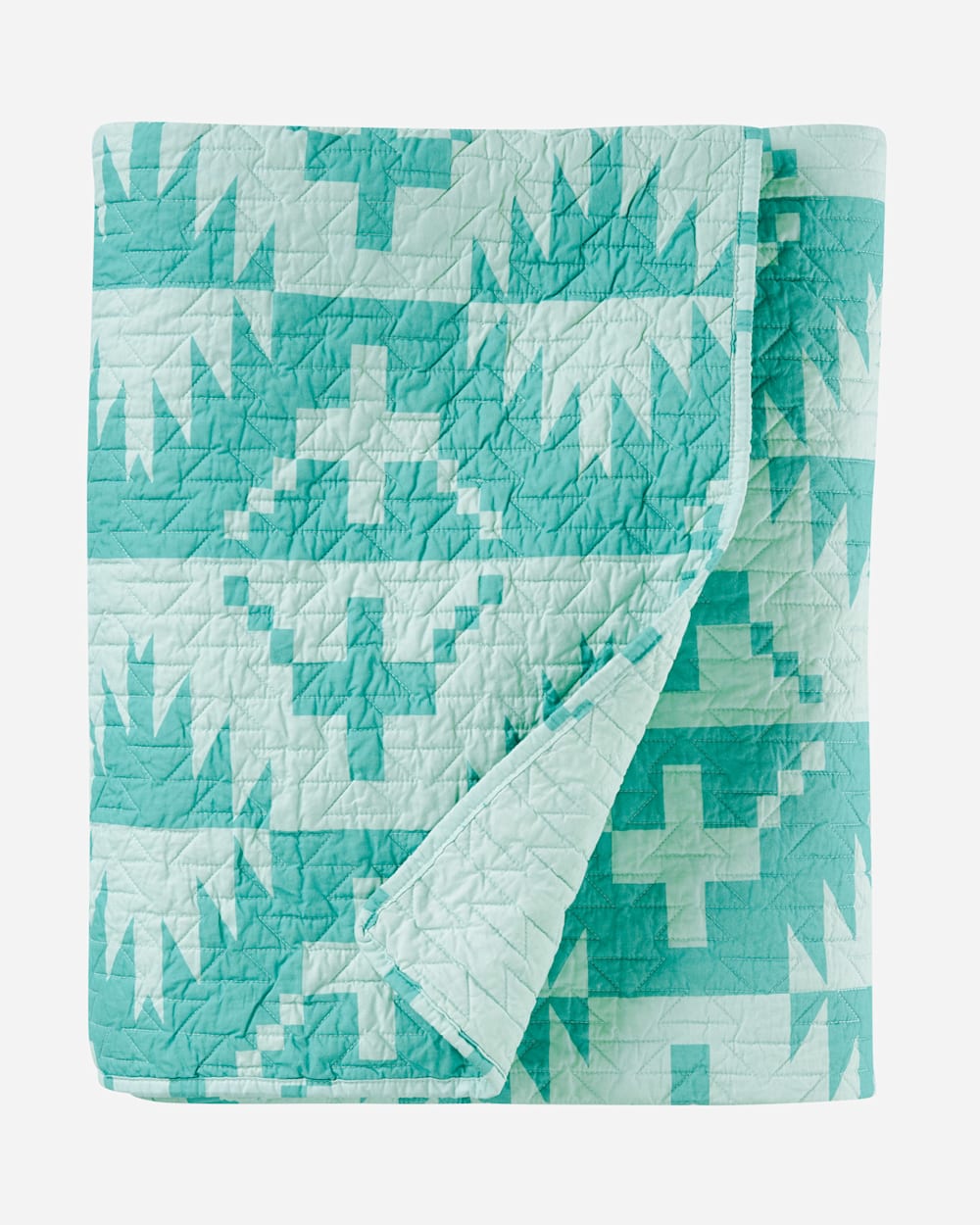 SPIDER ROCK PRINTED COVERLET SET IN AQUA image number 1