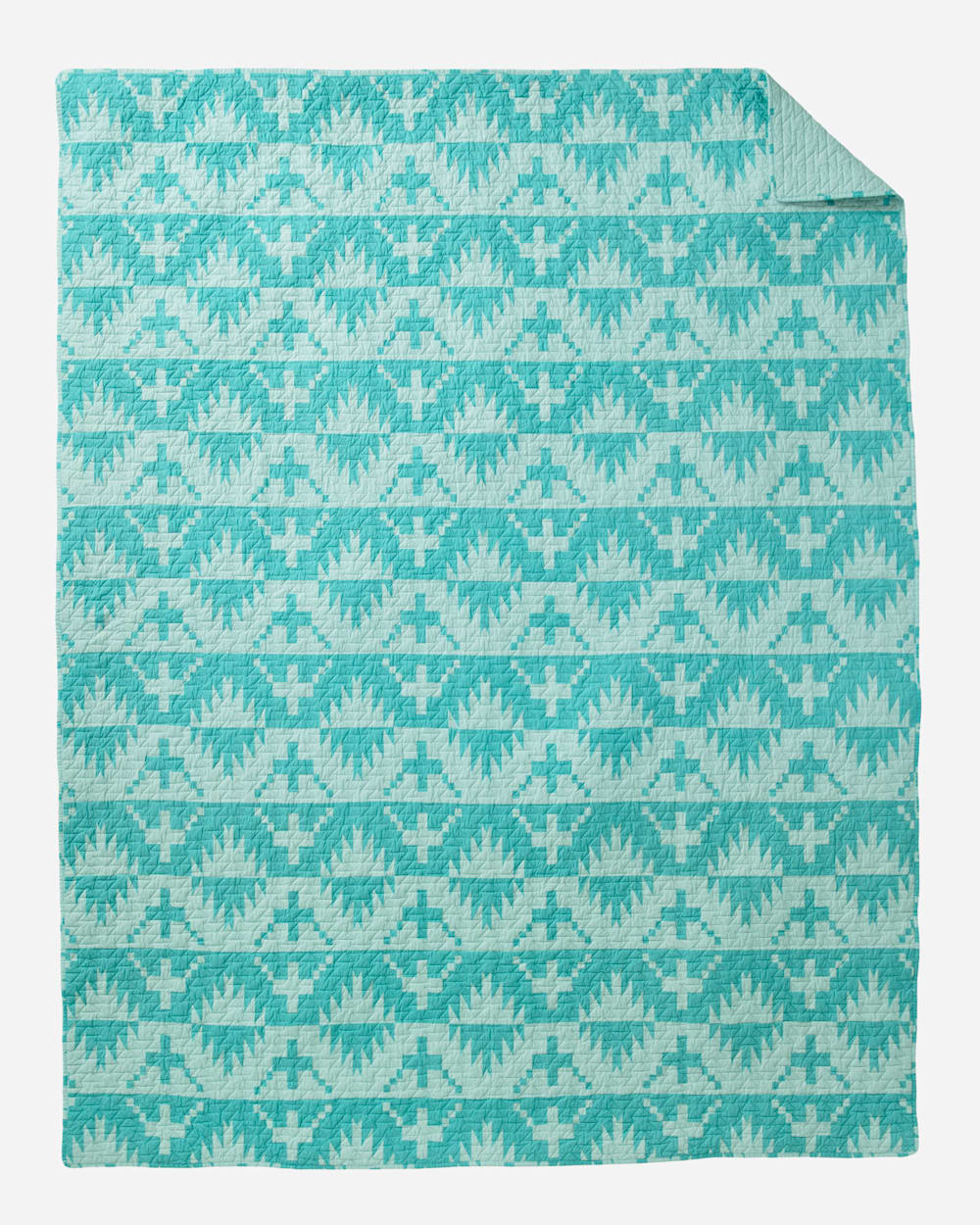 ALTERNATE VIEW OF SPIDER ROCK PRINTED COVERLET SET IN AQUA image number 2
