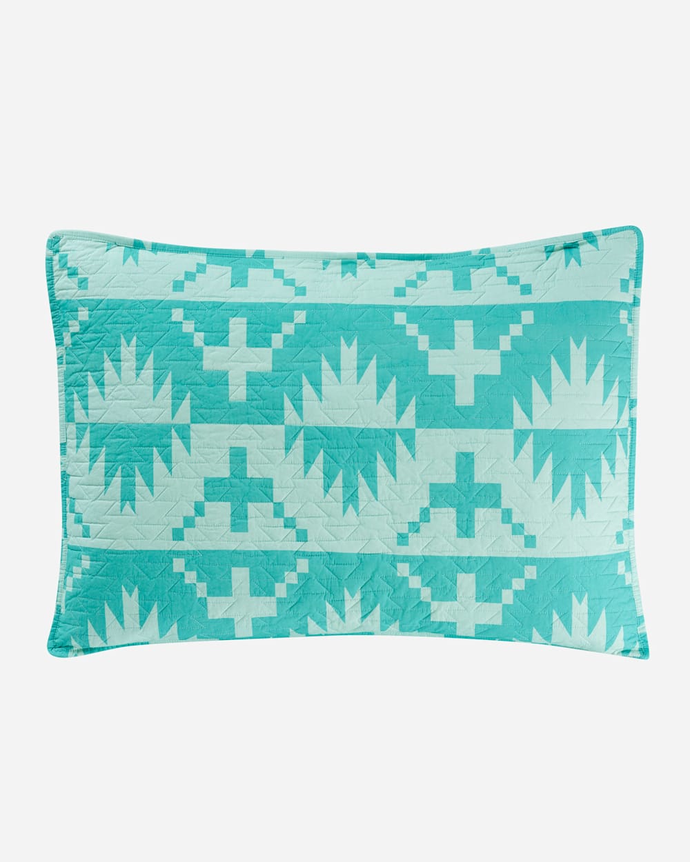 SHAM IMAGE FROM SPIDER ROCK PRINTED COVERLET SET IN AQUA image number 3