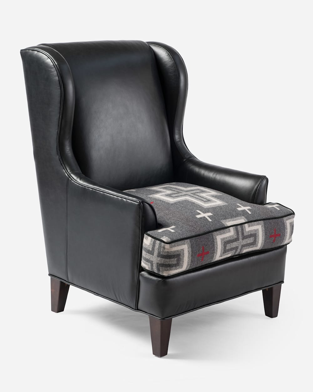 LEATHER LOGAN CHAIR IN BLACK/SAN MIGUEL image number 1