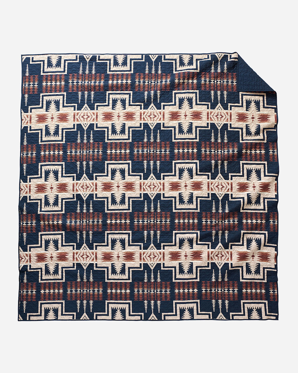 ADDITIONAL VIEW OF HARDING COVERLET IN NAVY MULTI image number 2