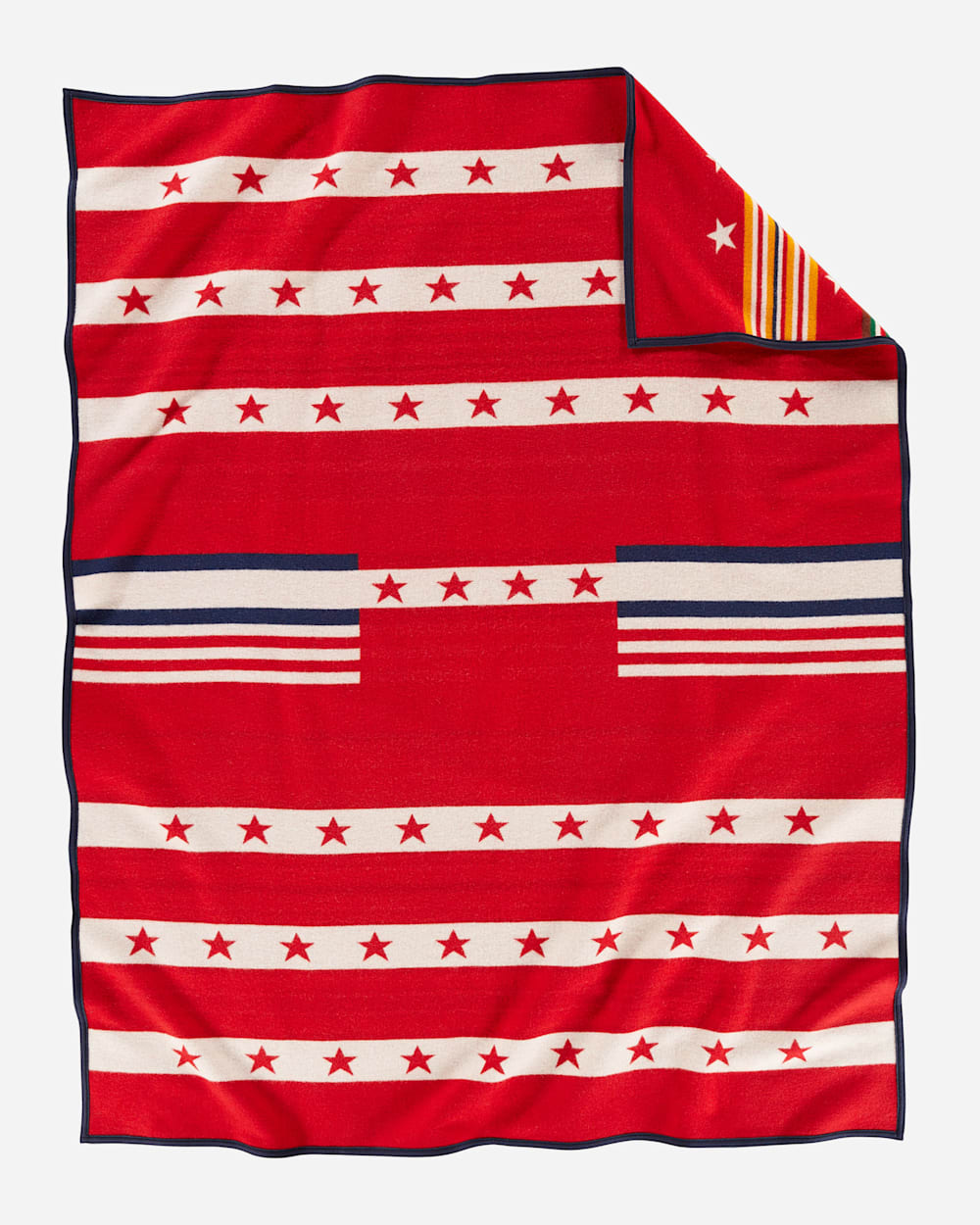 ALTERNATE VIEW OF GRATEFUL NATION BLANKET IN RED MULTI image number 2