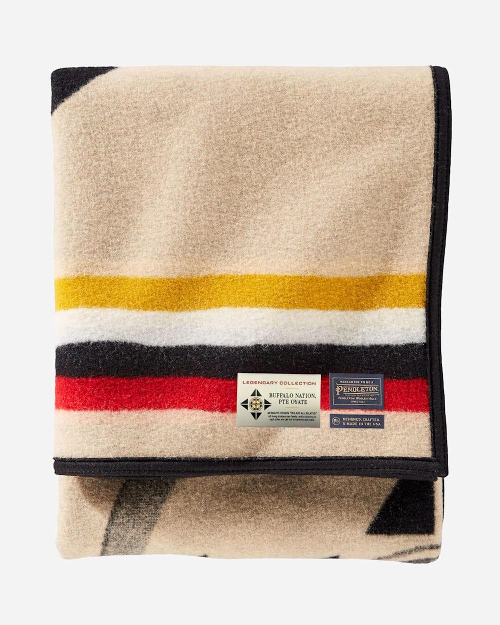 ALTERNATE VIEW OF BUFFALO NATION BLANKET IN TAN image number 3
