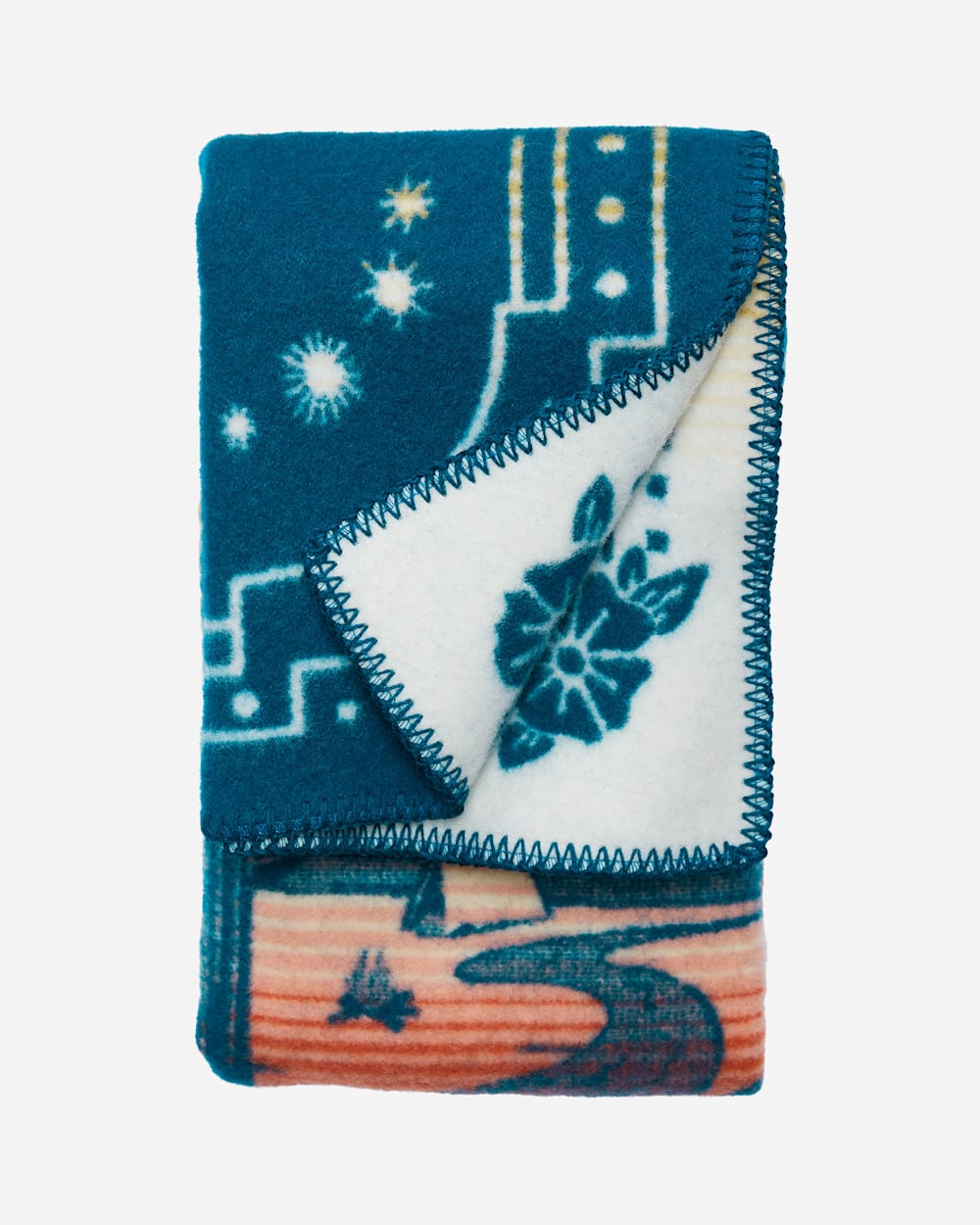 ALTERNATE VIEW OF WIND RIDERS CRIB BLANKET IN BLUE image number 3