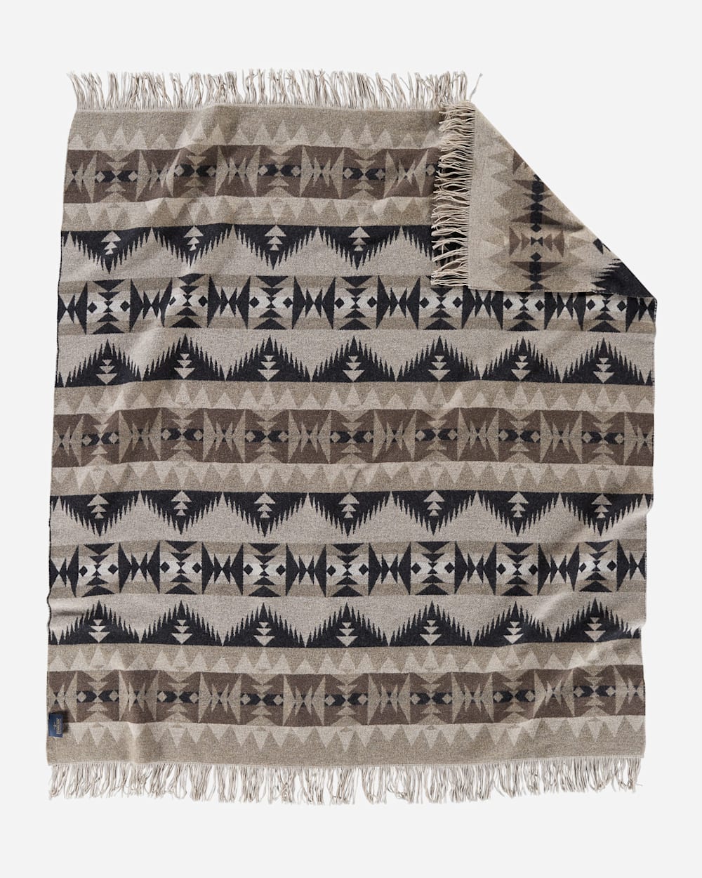 ALTERNATE VIEW OF SONORA FRINGED THROW IN TAN image number 2