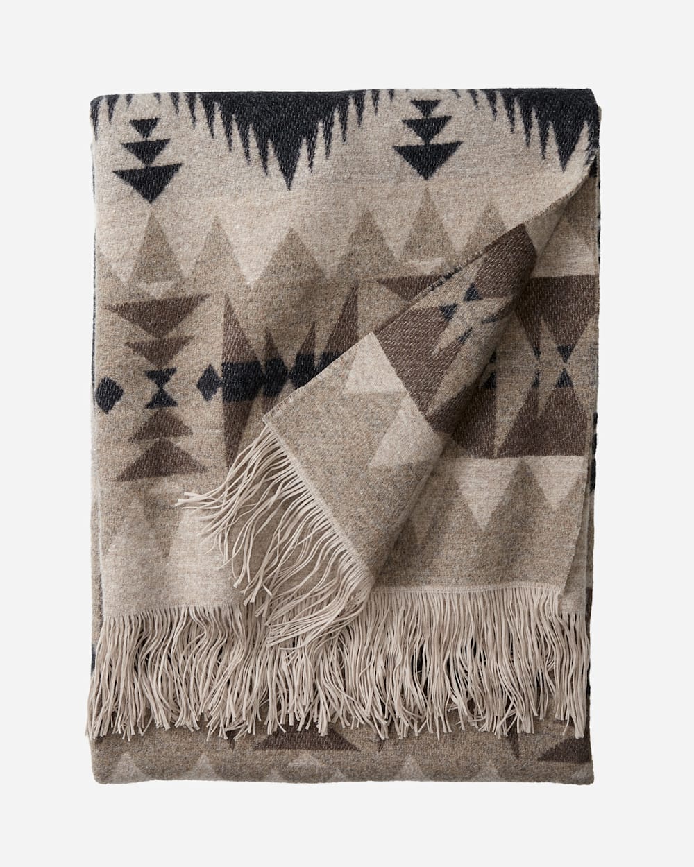 ALTERNATE VIEW OF SONORA FRINGED THROW IN TAN image number 3