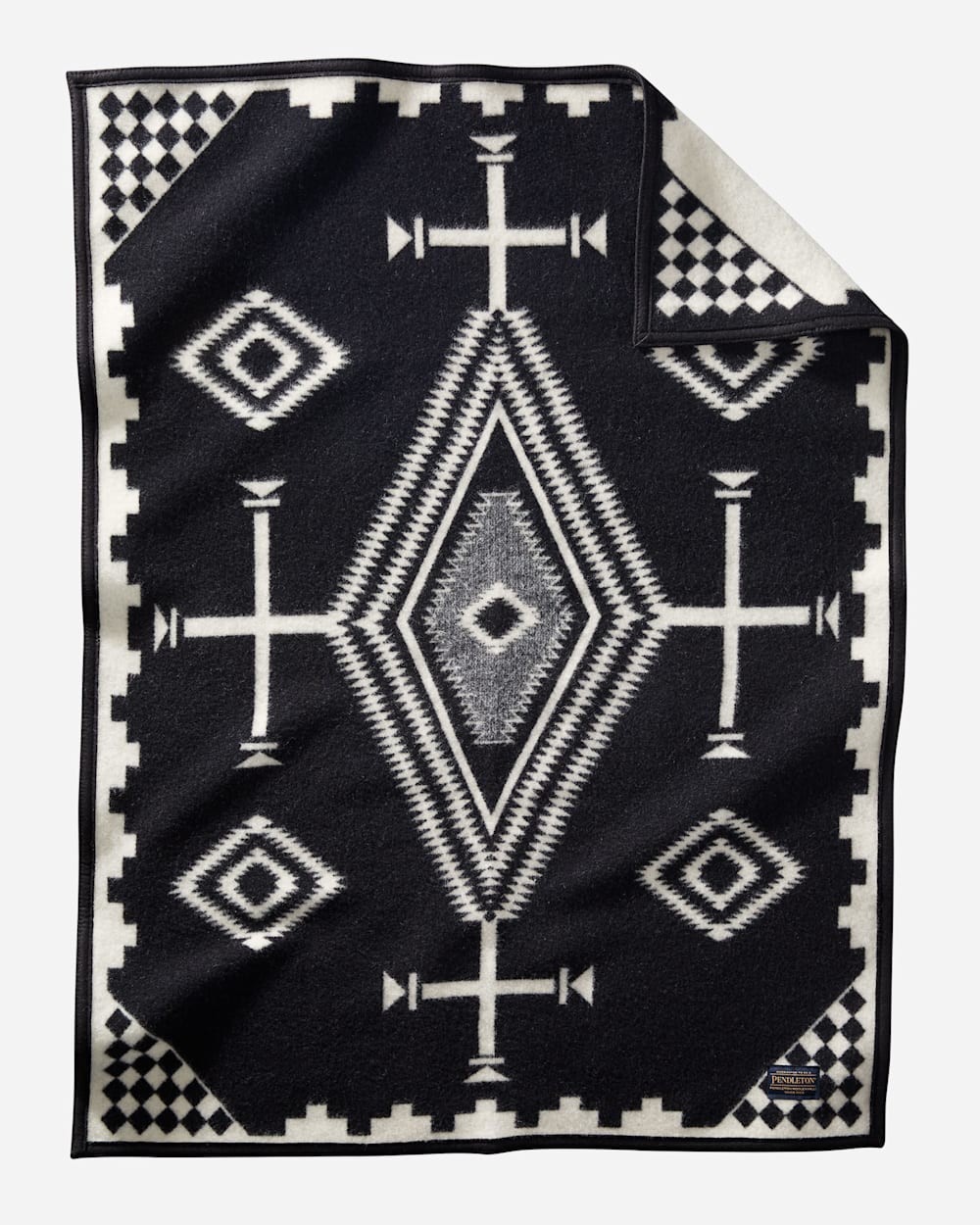 LOS OJOS CRIB BLANKET IN BLACK/ WHITE image number 1