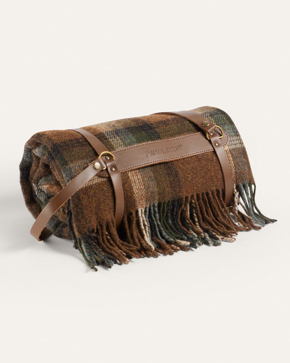 MOTOR ROBE THROW WITH LEATHER CARRIER IN REDWOOD image number 1