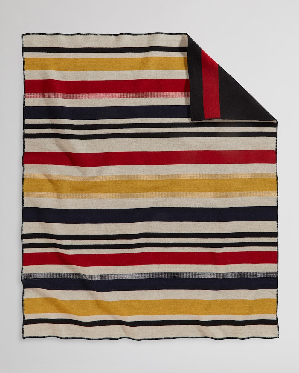 BRIDGER WOOL THROW WITH CARRIER IN BLACK BOULDER STRIPE image number 1