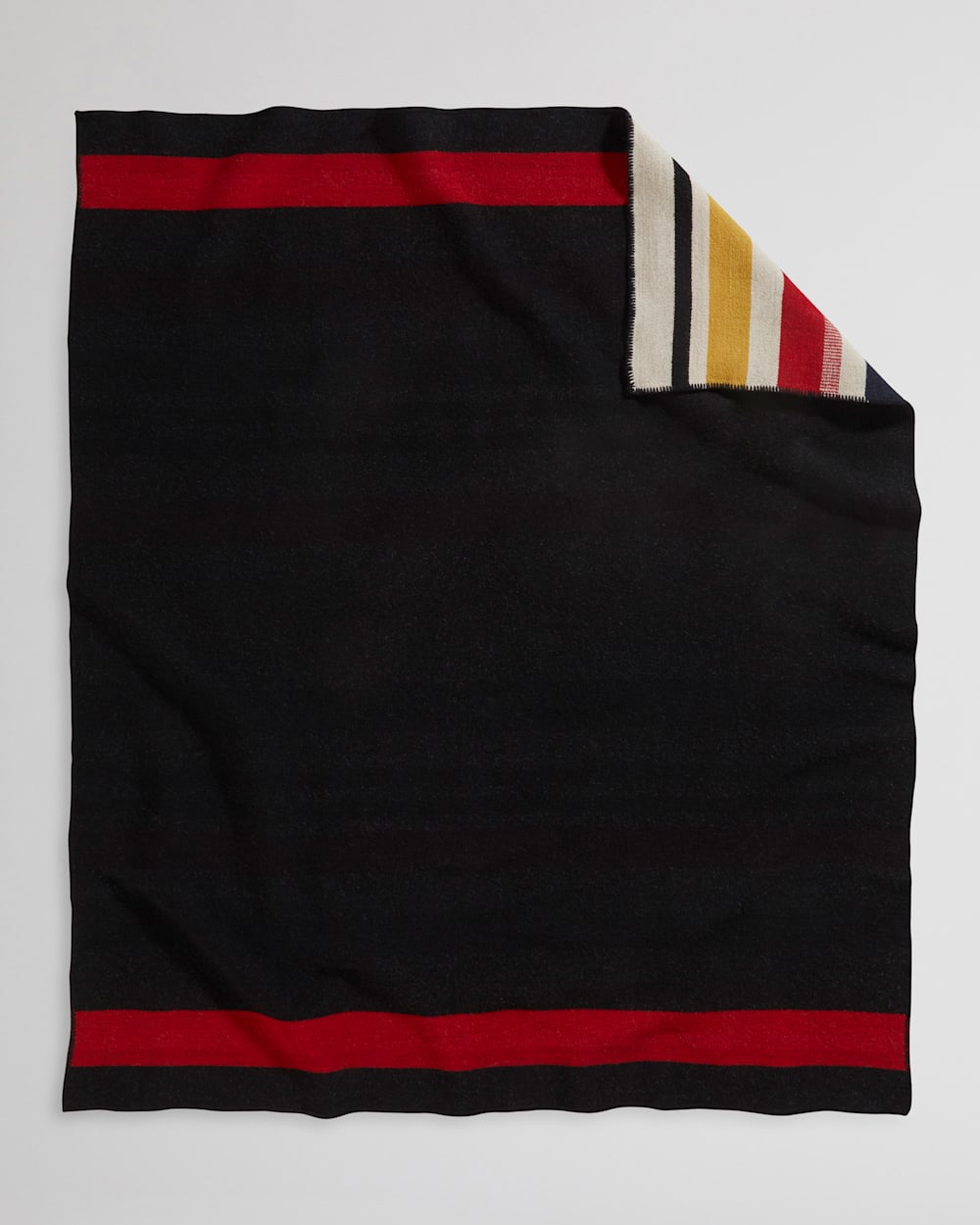 ALTERNATE VIEW OF BRIDGER WOOL THROW WITH CARRIER IN BLACK BOULDER STRIPE image number 2