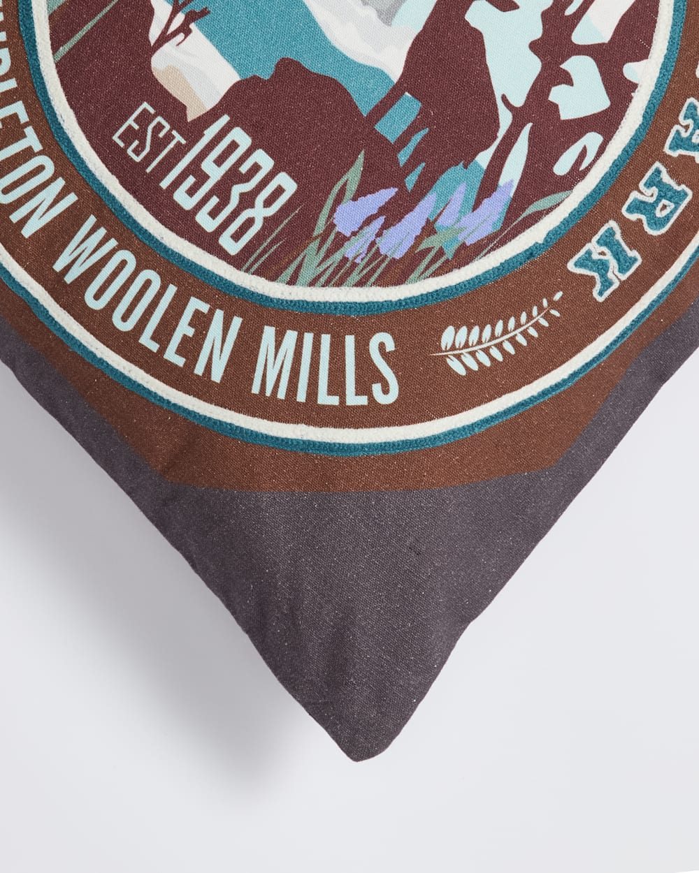 ALTERNATE VIEW OF OLYMPIC NATIONAL PARK PATCH PILLOW IN GRAY image number 2