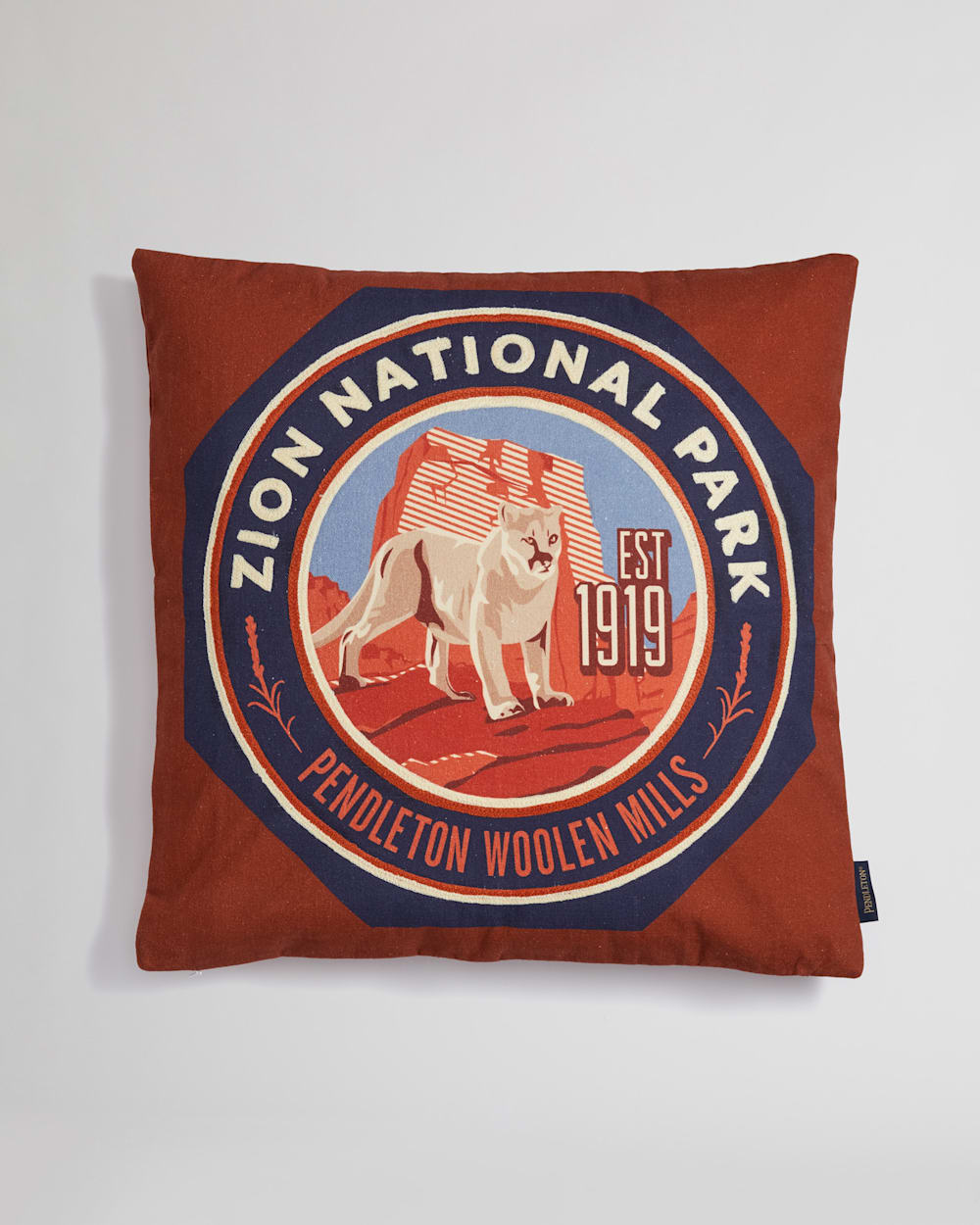 ZION NATIONAL PARK PATCH PILLOW IN RED MULTI image number 1