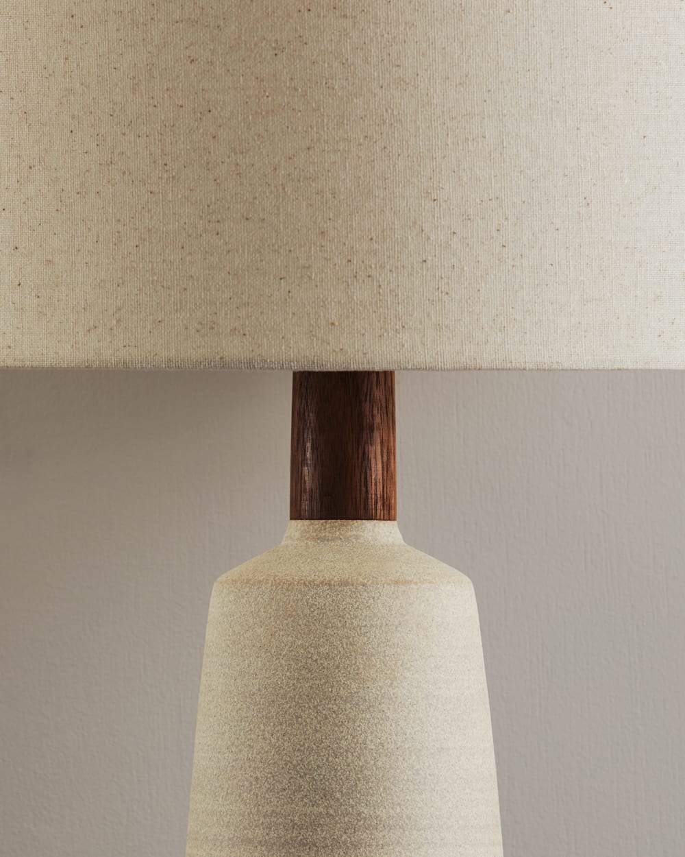 ALTERNATE VIEW OF RAW STONEWARE TABLE LAMP IN WHITE image number 3