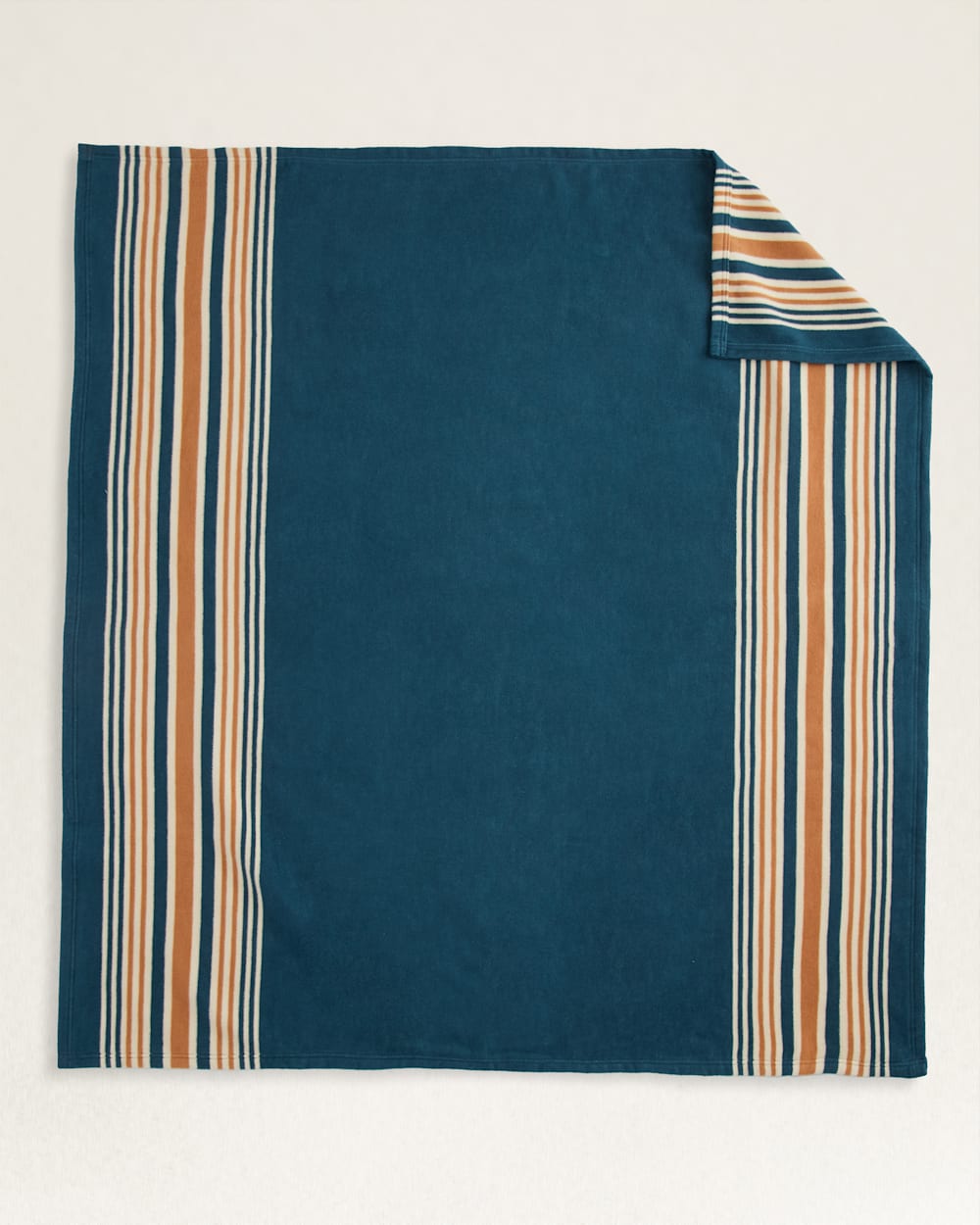 ALTERNATE VIEW OF SAN MARINO/STRIPE ORGANIC COTTON THROW GIFT PACK IN SHALE/MARINE image number 4