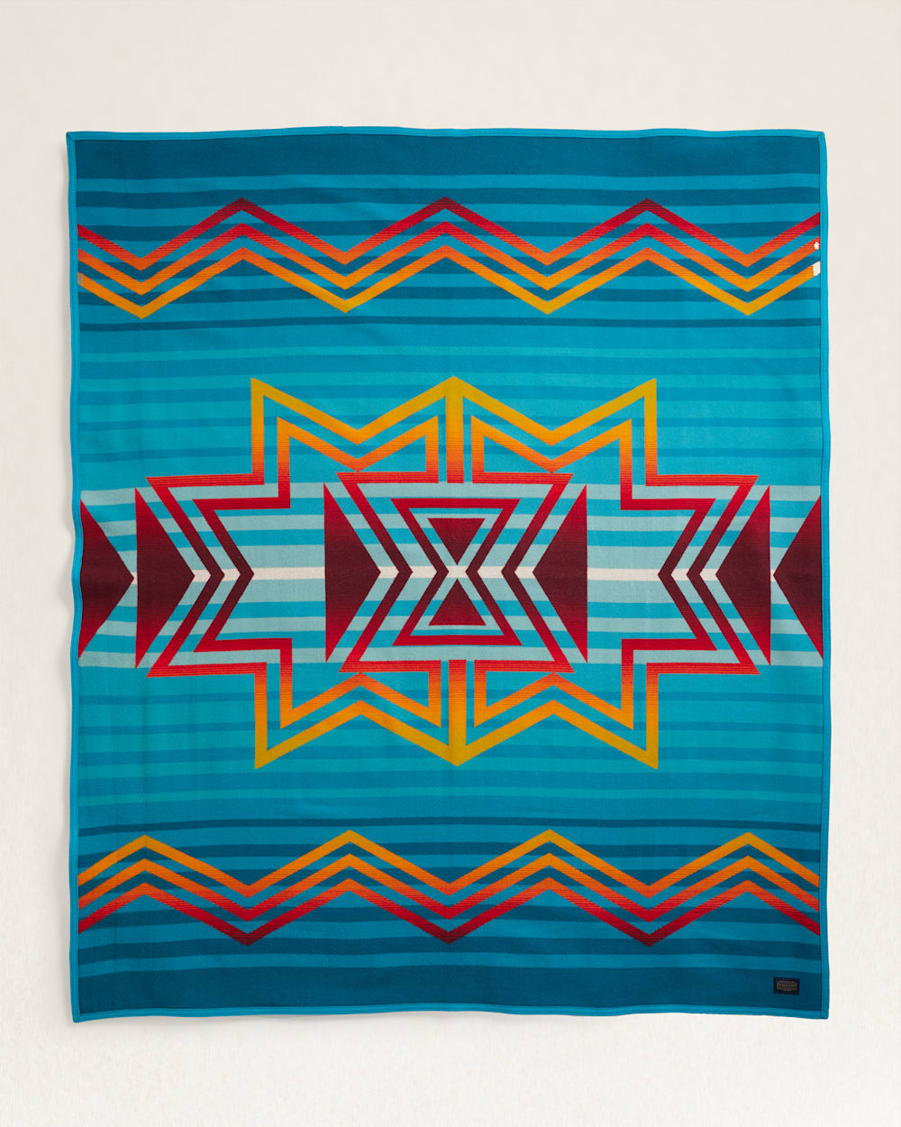 ALTERNATE VIEW OF MANY NATIONS BLANKET IN TURQUOISE MULTI image number 2