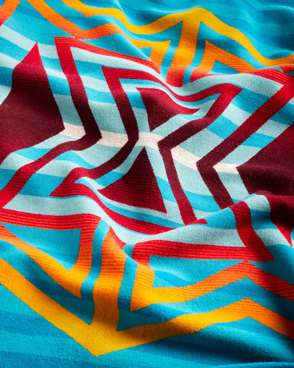 ALTERNATE VIEW OF MANY NATIONS BLANKET IN TURQUOISE MULTI image number 1