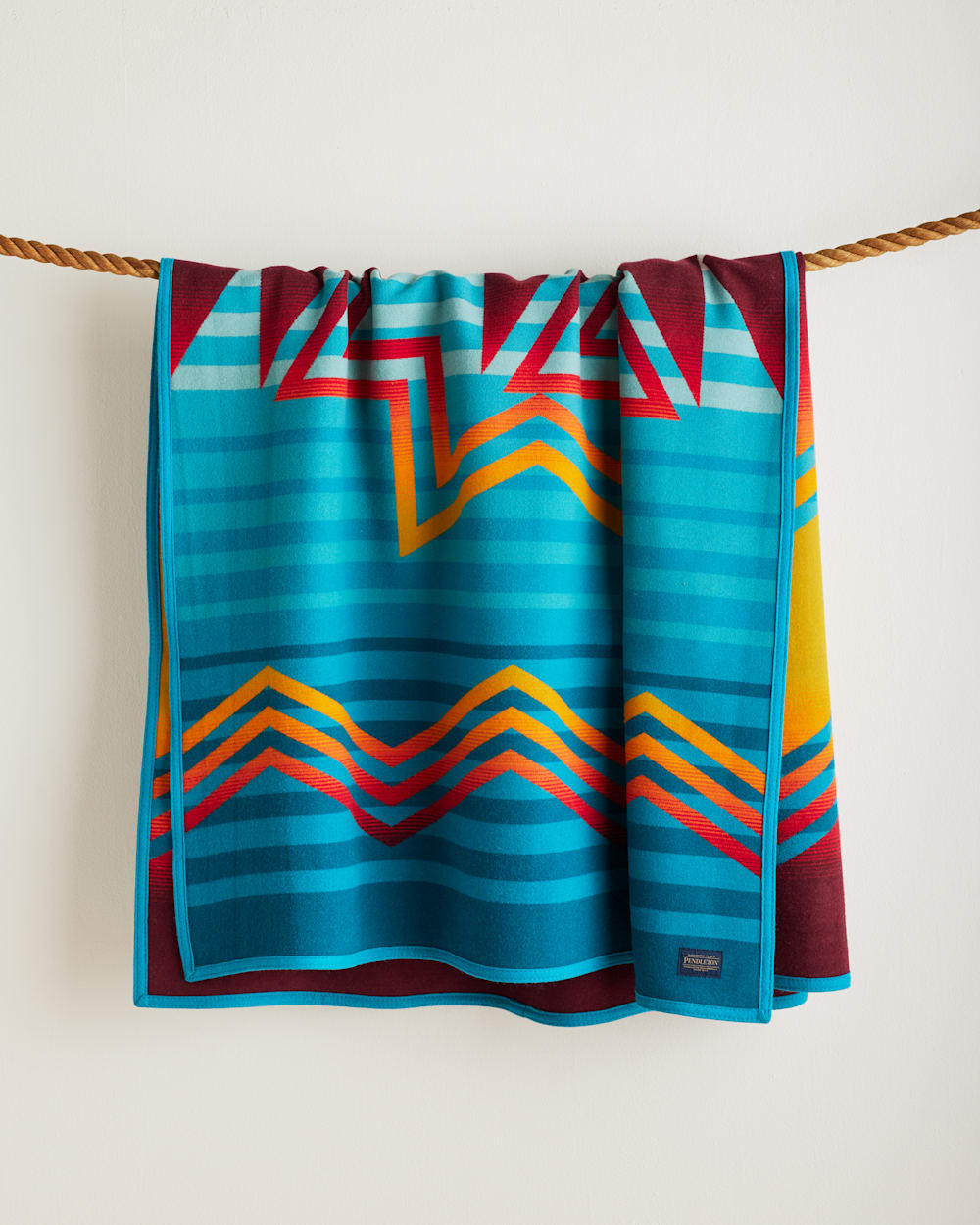 ALTERNATE VIEW OF MANY NATIONS BLANKET IN TURQUOISE MULTI image number 6