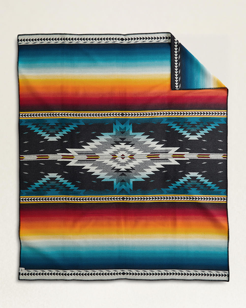 ALTERNATE VIEW OF SALTILLO SUNSET BLANKET IN SUNSET MULTI image number 2