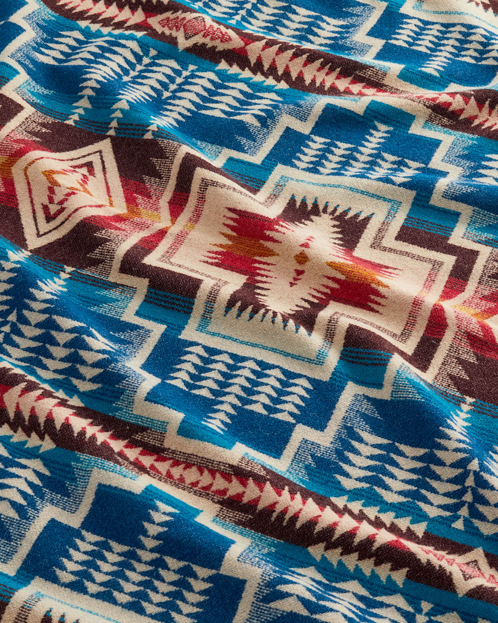 ALTERNATE VIEW OF HARDING STAR FRINGED THROW IN ROYAL BLUE image number 3