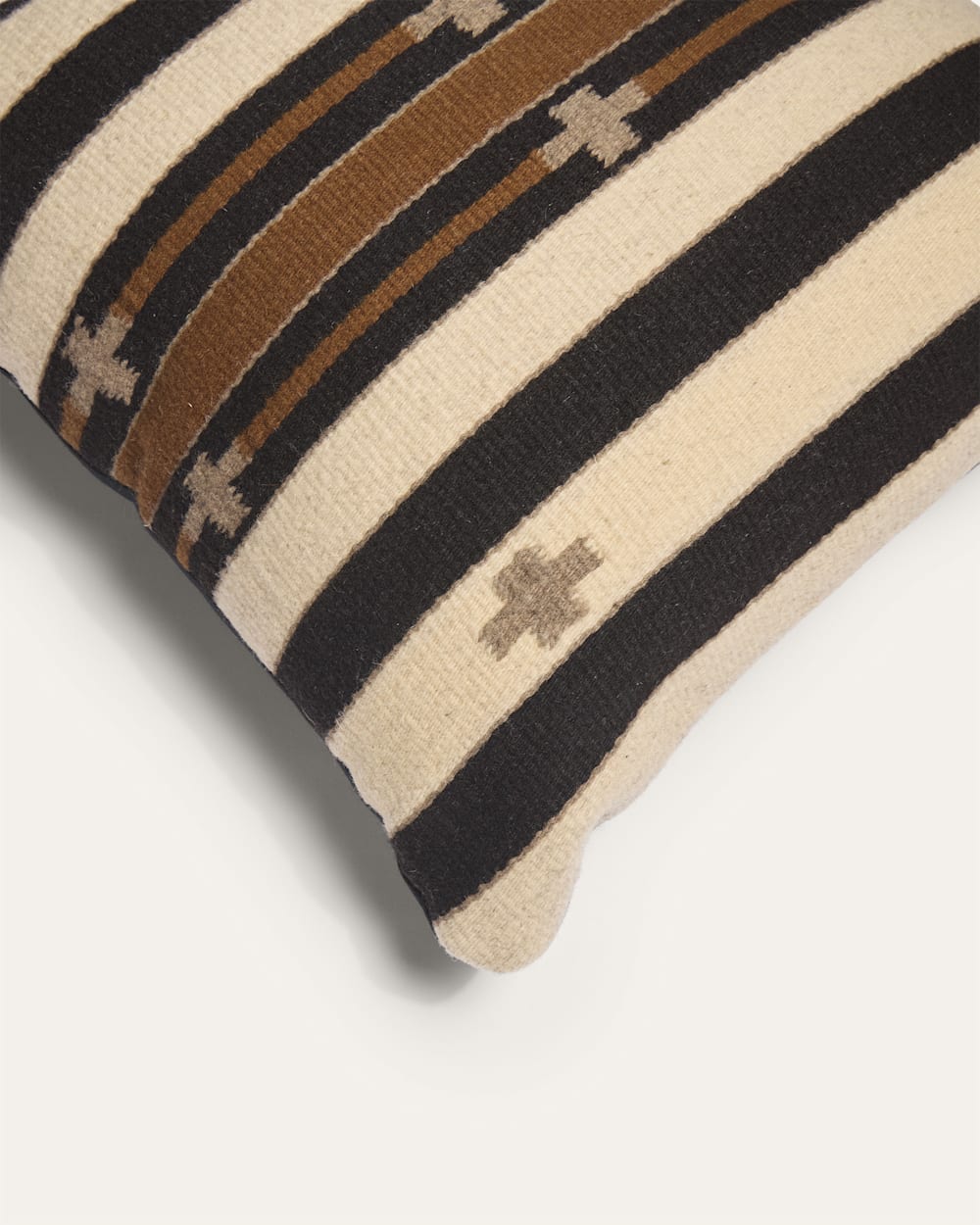 ALTERNATE VIEW OF TURQUOISE CROSSES SQUARE PILLOW IN NEUTRAL image number 3