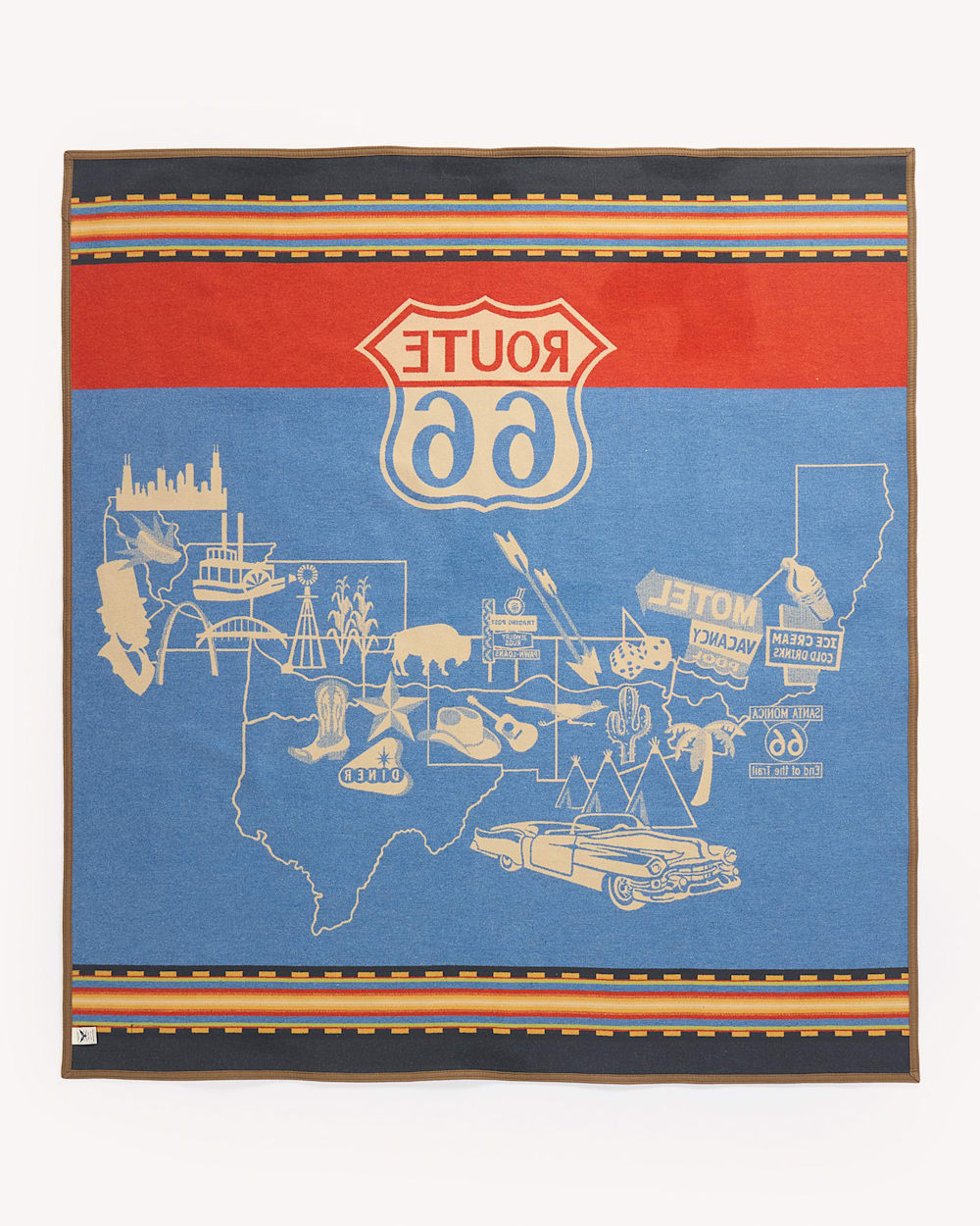ALTERNATE VIEW OF ROUTE 66 100TH ANNIVERSARY BLANKET IN MULTI image number 4