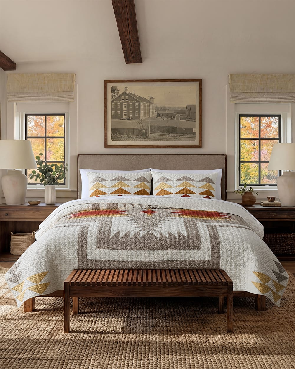 HARDING QUILT SET IN IVORY MULTI image number 1