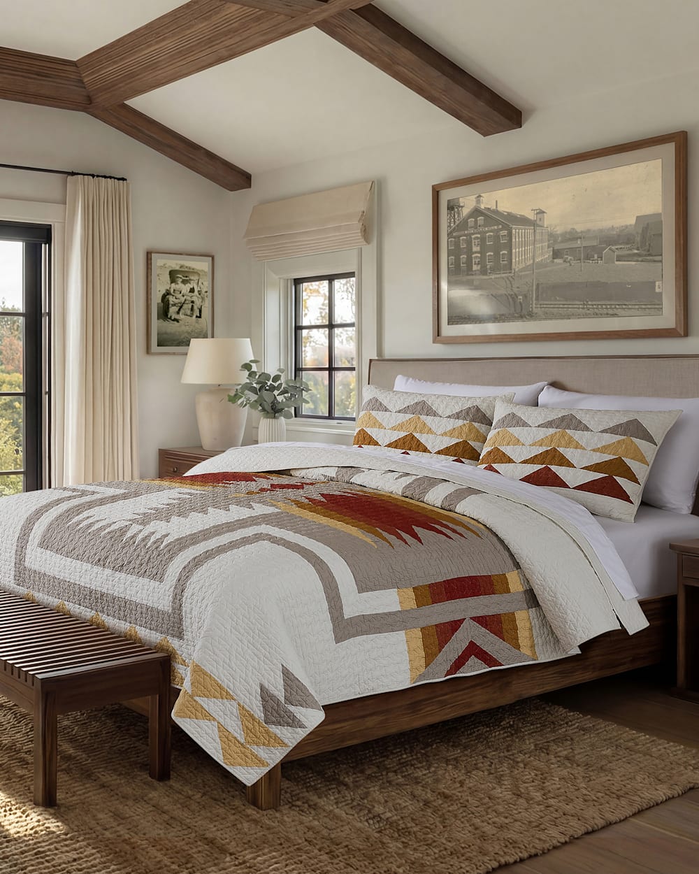 ALTERNATE VIEW OF HARDING QUILT SET IN IVORY MULTI image number 2