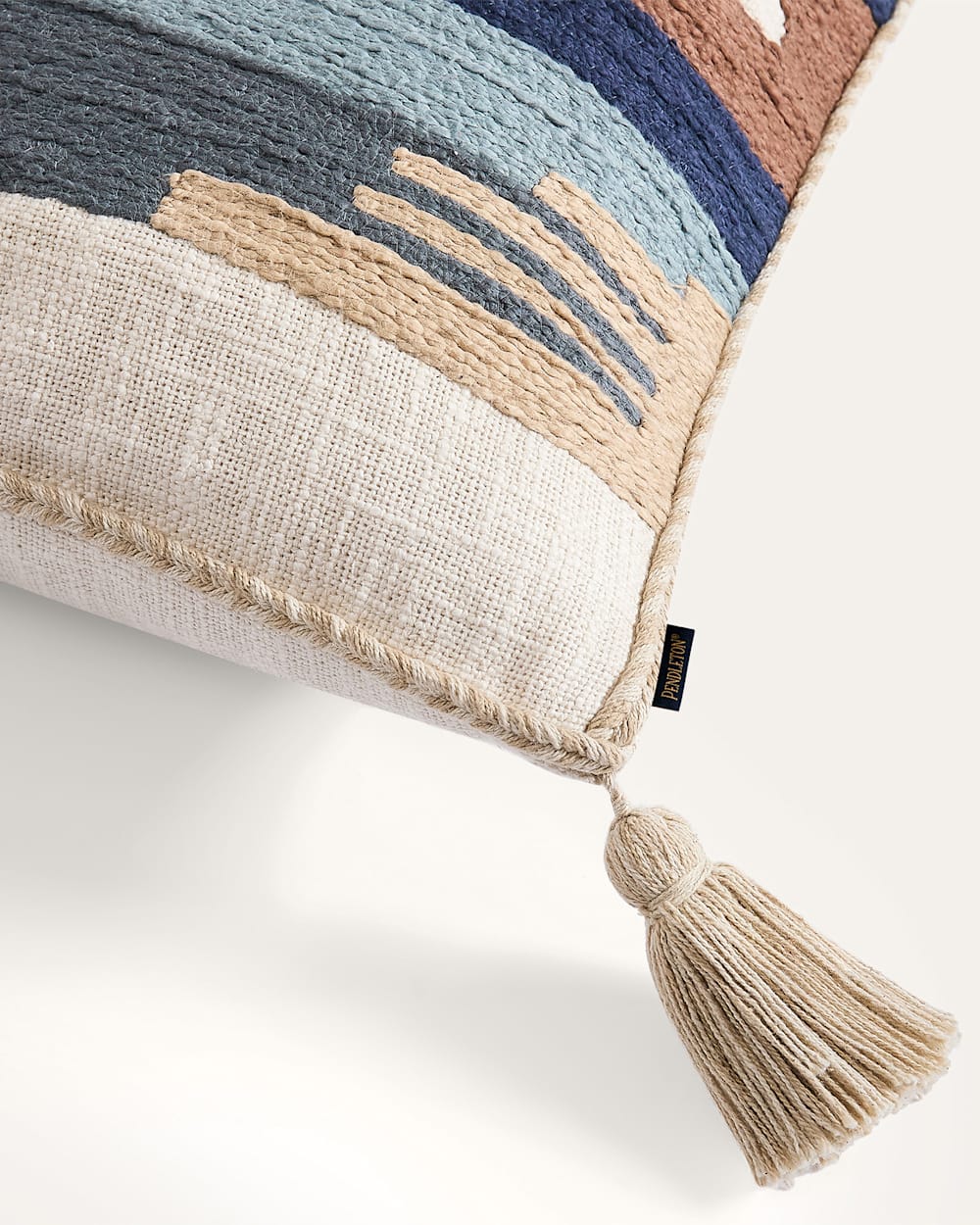 ALTERNATE VIEW OF SHIPROCK EMBROIDERED SQUARE PILLOW IN TAN image number 4