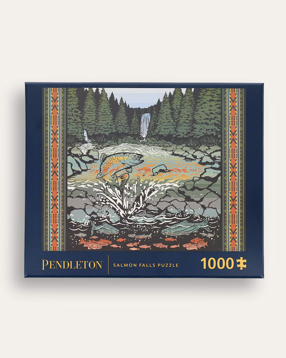 ALTERNATE VIEW OF SALMON FALLS 1000 PIECE PUZZLE IN MULTI image number 3