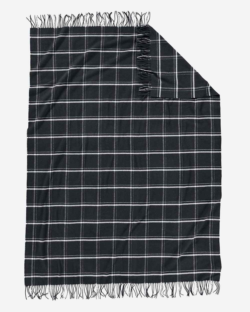 ADDITIONAL VIEW OF 5TH AVENUE WINDOWPANE MERINO THROW IN BLACK image number 2